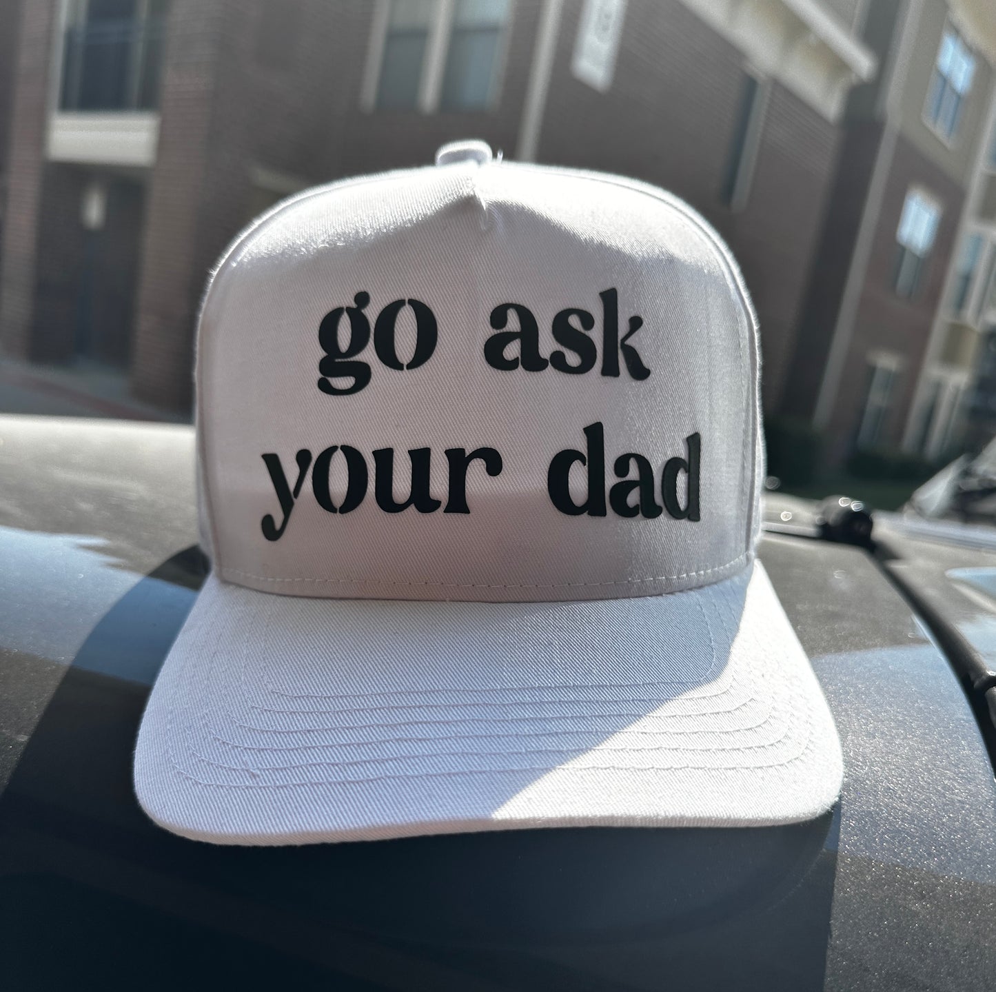 Go Ask Your Dad Snapback Hat – Funny Parent Edition