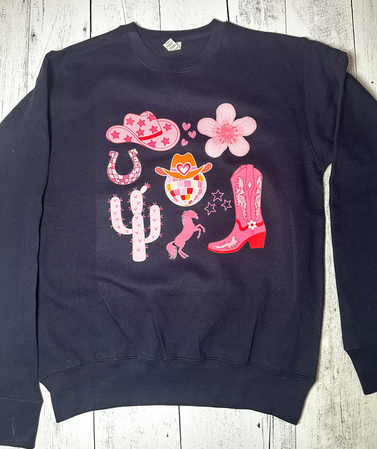Pink Western Aesthetic Sweatshirt